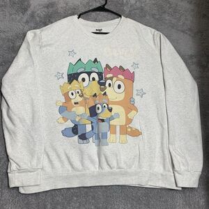 Bluey‎ Adult Grey Sweatshirt Sz XXL Featuring Best Buddies Front & Back Graphic